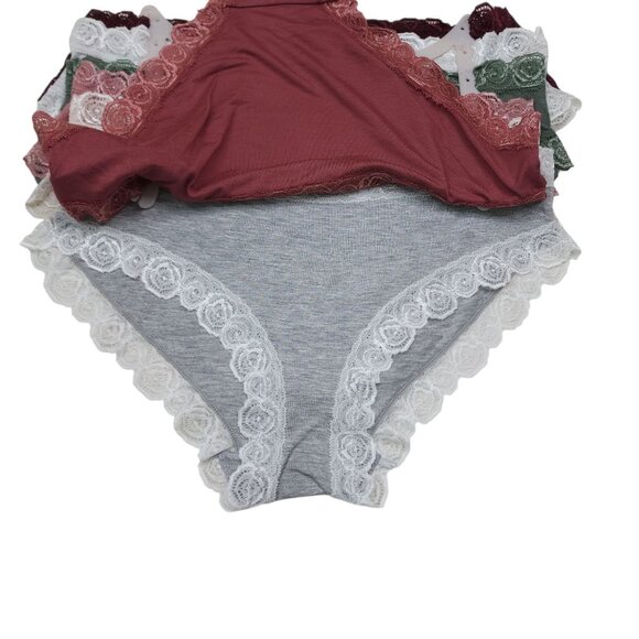 Laura Ashley Womens Lace Trim Bikini Panties 7-Pack XL Super Soft Rayon Spandex - Picture 8 of 15